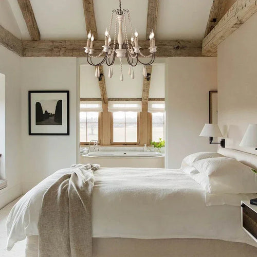 lustre en bois rétro pour décoration intérieure élégante - vue 5 sur 16