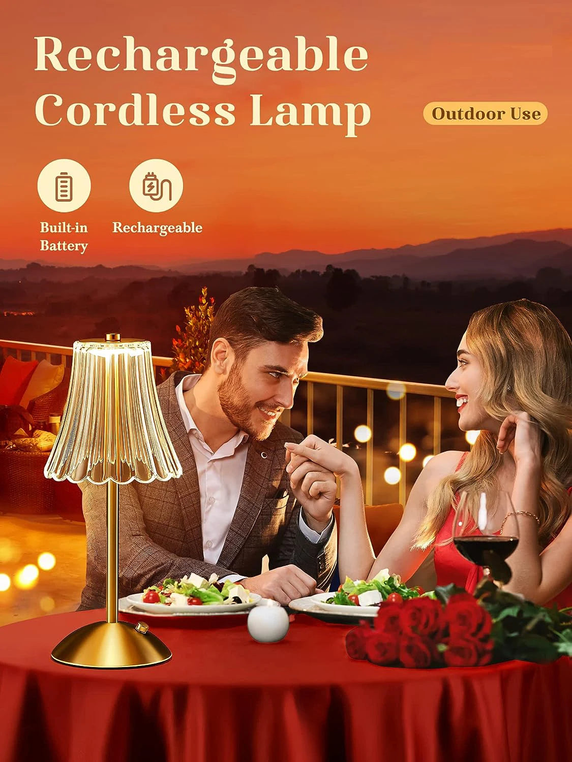 lampe de bureau tactile rechargeable sans fil pour lecture et décoration - vue 3 sur 7