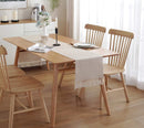Chemin de table lin brodé style rustique beige 8 mots