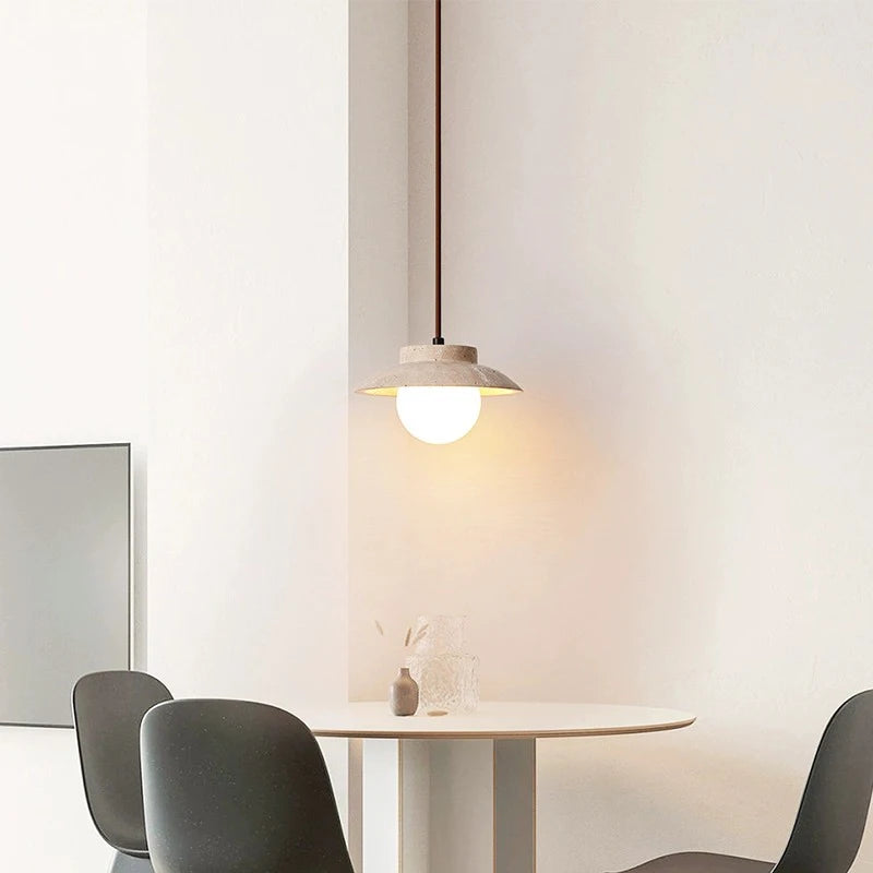 Suspension LED style nordique en pierre pour décoration maison - vue 4 sur 6