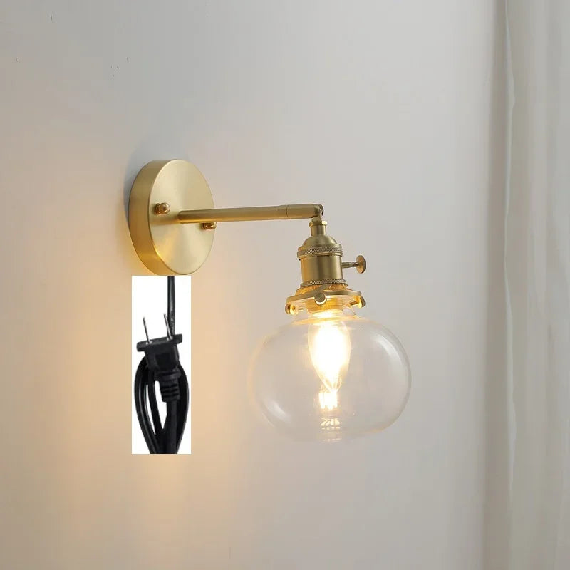applique murale moderne avec chaîne de traction et boule de verre - vue 21 sur 22