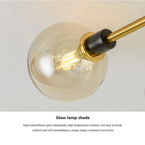 lustre led verre moderne salon maison décor plafonnier - vue 7 sur 18