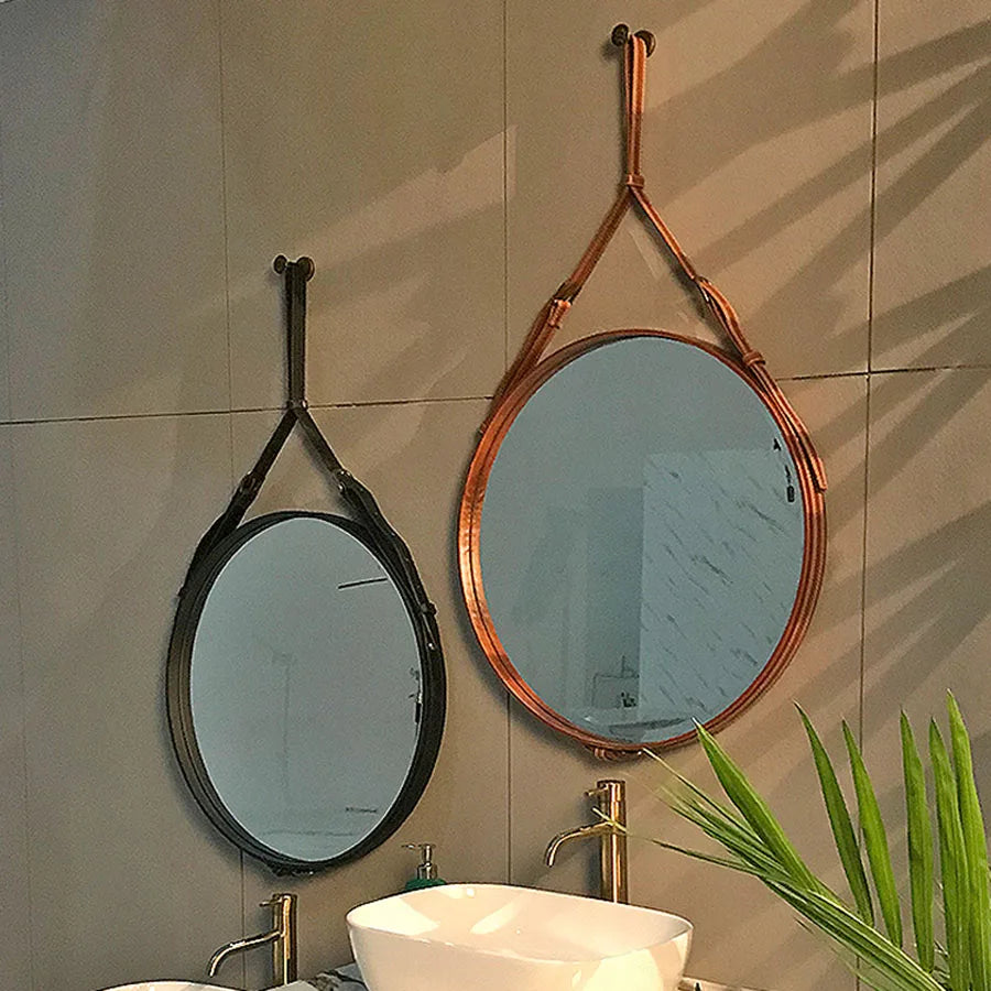miroirs décoratifs ronds en bois pour décoration intérieure - vue 4 sur 7
