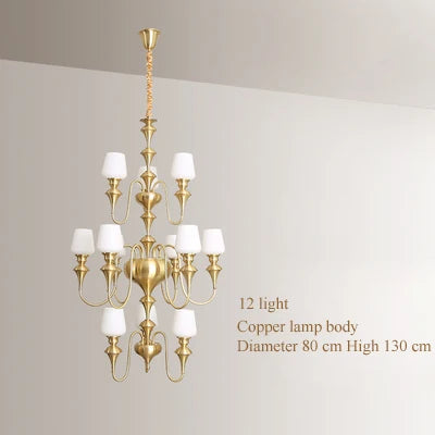 lustre à led en cuivre noir pour décoration d'hôtel élégant - vue 13 sur 22
