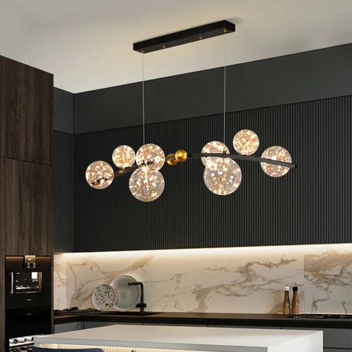 lustre led en verre design pour éclairage intérieur décoratif - vue 5 sur 6