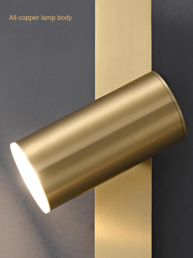 applique murale en cuivre avec bande led minimaliste luxe - vue 5 sur 8