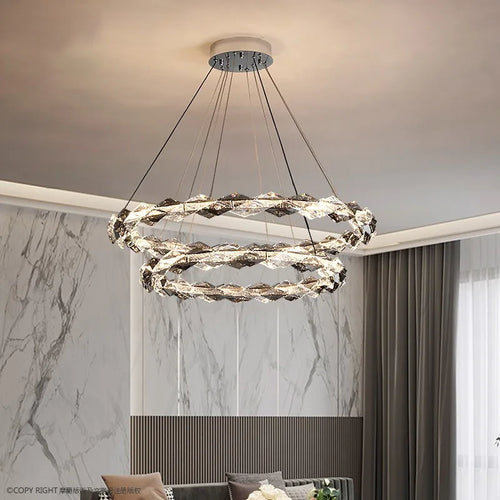 lustre moderne en cristal pour ambiance élégante et minimaliste - vue 6 sur 19