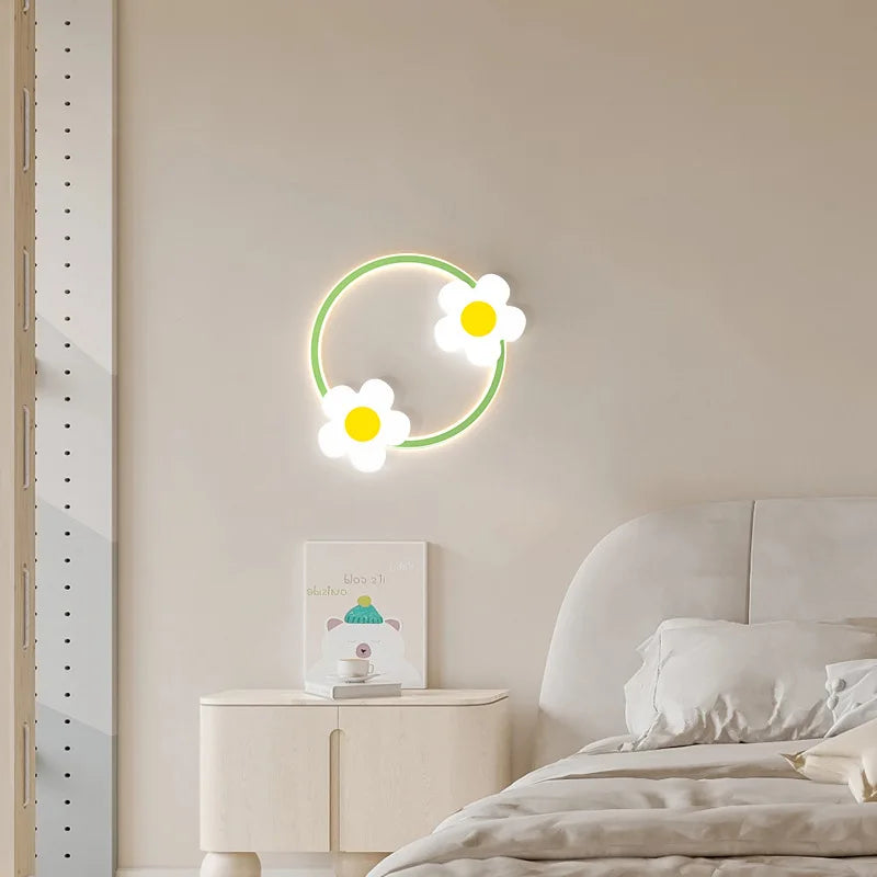 applique murale led fleur pour enfants avec télécommande - vue 3 sur 7