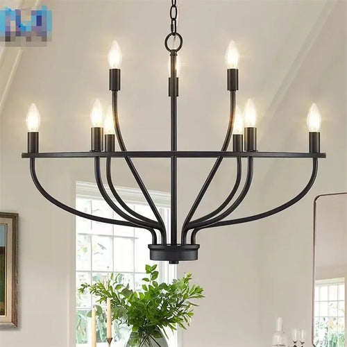 lustre rétro à led en fer pour décoration intérieure moderne - vue 4 sur 12