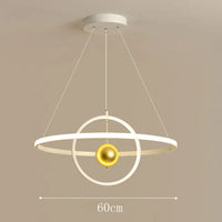 lustre circulaire en boule de fer avec luminaires led pour décoration