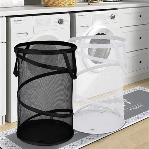 panier à linge pliable avec double poignée pratique pour vêtements - vue 2 sur 6