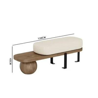 tabouret nordique en bois massif pour chaussures et repos - vue 15 sur 27