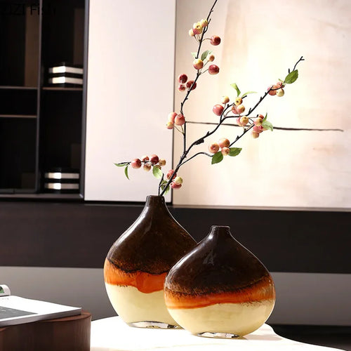 vase en verre dégradé pour fleurs décoration florale artistique - vue 3 sur 9