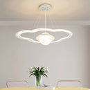 lustre led avec abat-jour nuage pour décoration intérieure