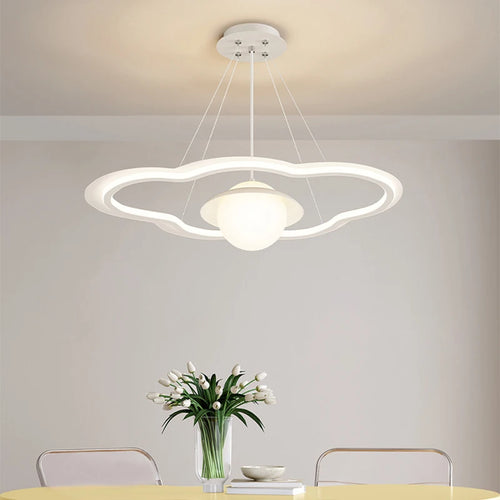 lustre led avec abat-jour nuage pour décoration intérieure - vue 3 sur 9