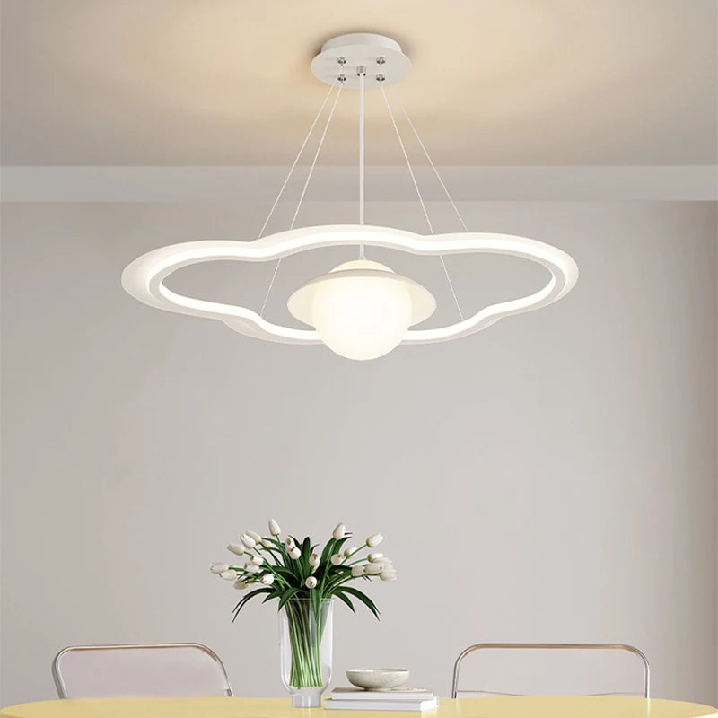 lustre led avec abat-jour nuage pour décoration intérieure - vue 3 sur 9