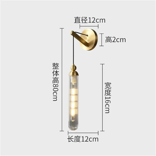 applique murale led moderne en cuivre et verre décoratif - vue 10 sur 9