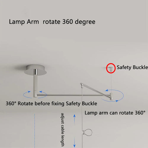 Suspension pliantes rétractables nordiques laiteux jaune argent suspension Restaurant Table à manger bureau lustre lampe 220V - vue 6 sur 10