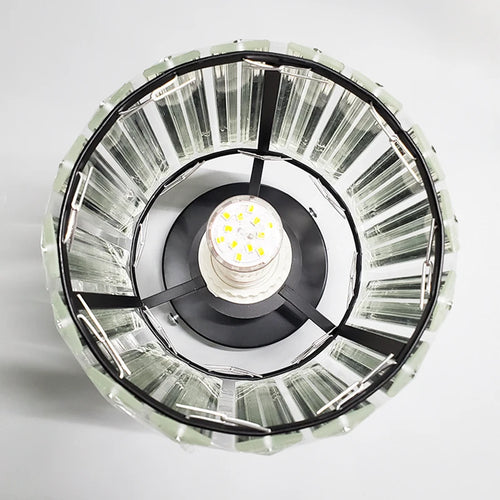 plafonnier cristal led lumières carré rond salon - vue 11 sur 11