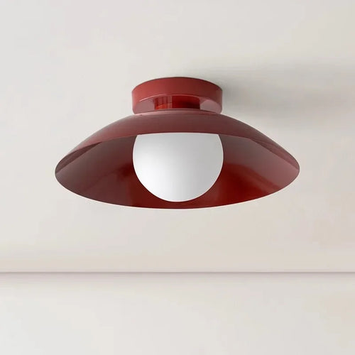 Plafonniers LED nordiques lampes d'abat-jour en métal coloré pour chambre salon vestiaire couloir allée entrée balcon lumière - vue 4 sur 10