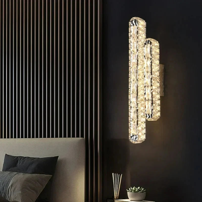 applique murale led ovale en cristal pour décoration intérieure - vue 6 sur 14