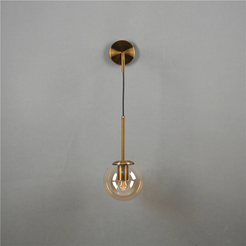 applique murale led vintage post-moderne boule de verre nordique - vue 6 sur 15