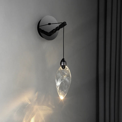 applique murale goutte d'eau design moderne en cristal - vue 2 sur 8