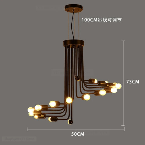lustre moderne à LED style nordique pour loft et restaurant - vue 11 sur 11