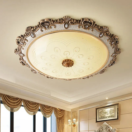 plafonnier Style européen chambre salon rétro luxe à LED étude porche balcon Restaurant résine - vue 5 sur 6