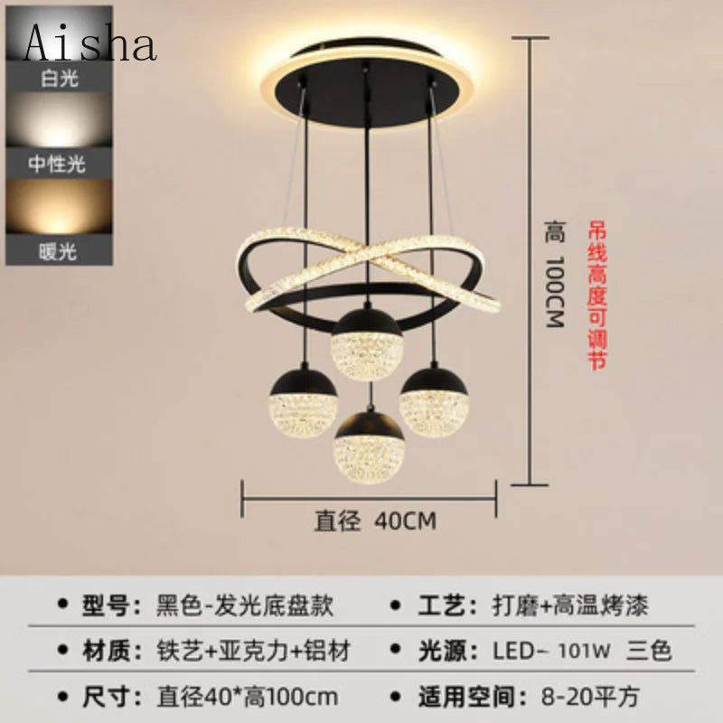 lustre moderne design élégant pour décoration intérieure éclairage - vue 6 sur 12