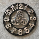 horloge murale à engrenages décor rustique style industriel