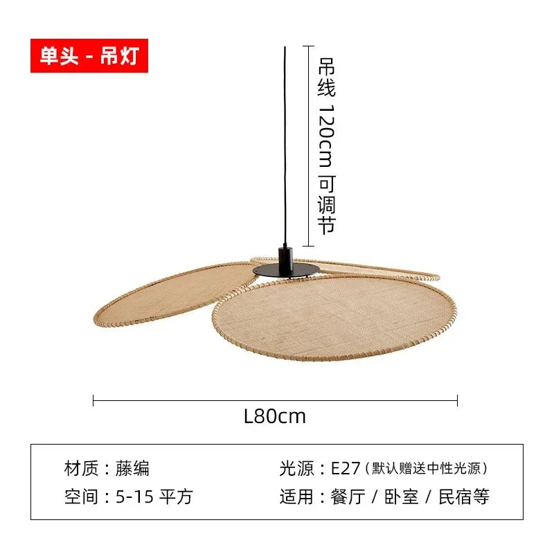 applique murale wabi sabi en rotin tissé pour décoration japonaise - vue 15 sur 15