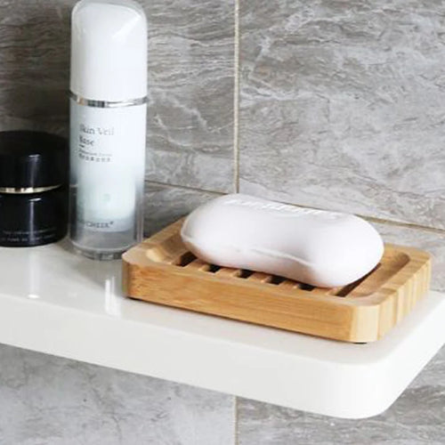 plateau en bambou porte savon naturel pour salle de bain - vue 5 sur 6