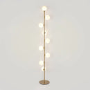 Lampadaire boule de verre blanc à 9 têtes