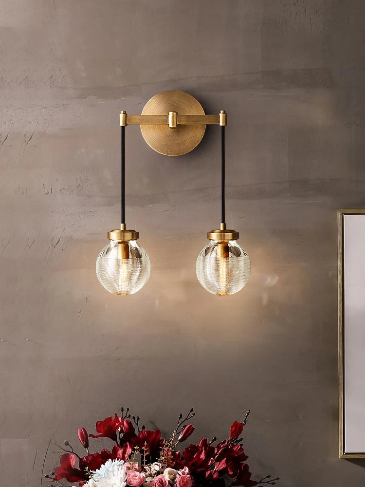 applique murale en cuivre et cristal moderne pour intérieur élégant - vue 4 sur 9
