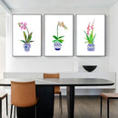 vase à fleurs aquarelle art mural pour décoration intérieure