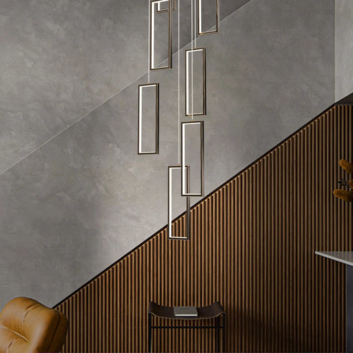 lustre moderne en cuivre avec éclairage LED design élégant - vue 3 sur 24