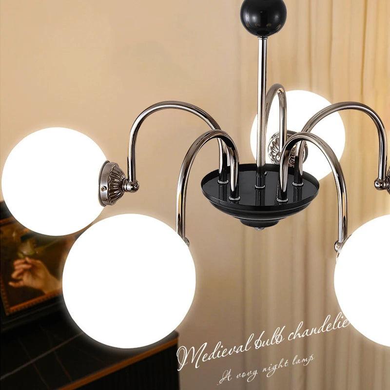 lustre nordique moderne en chrome avec éclairage led - vue 6 sur 18