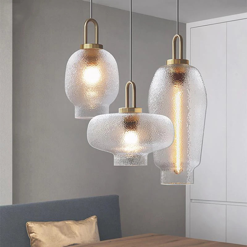 lustre en verre minimaliste design luxueux pour décoration moderne