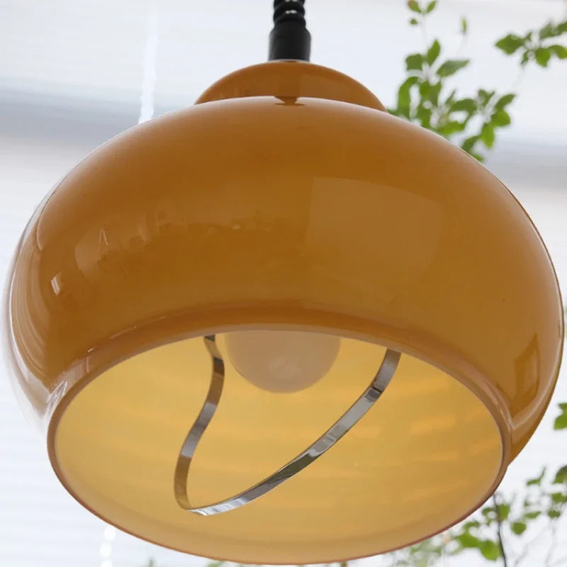 suspension en verre poire style vintage en fer moderne - vue 5 sur 9