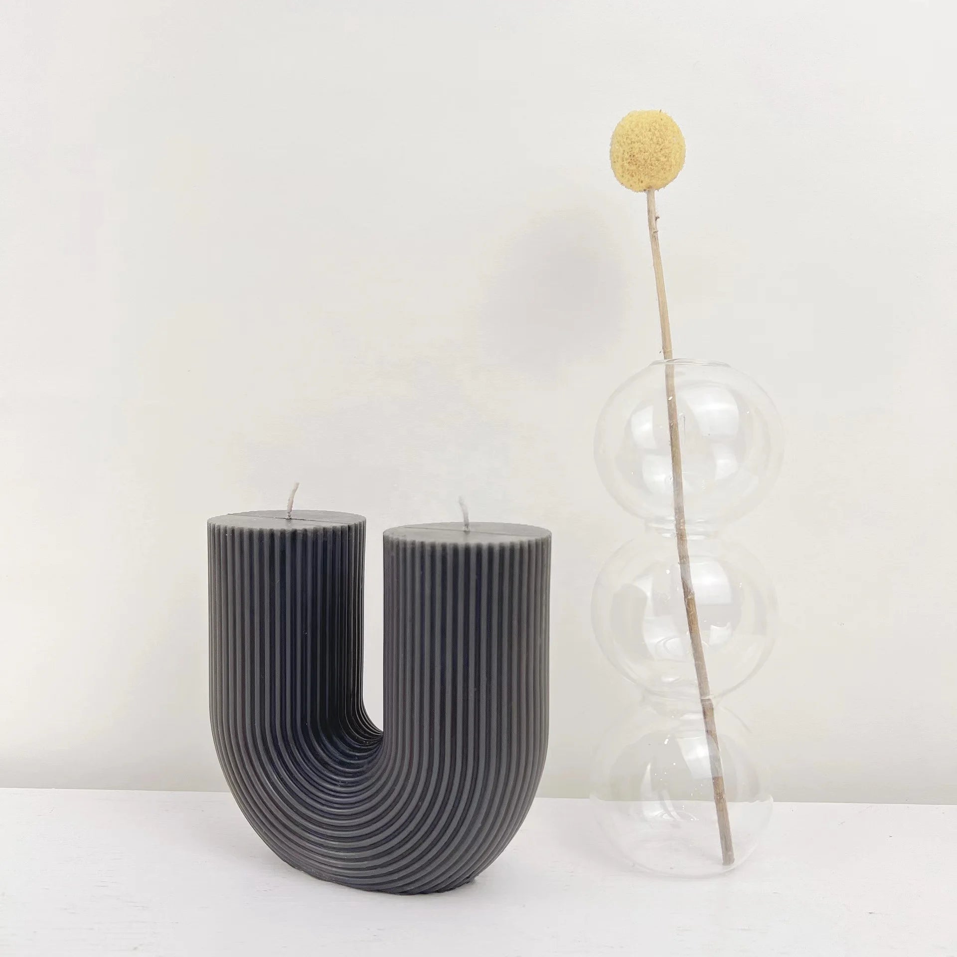bougies parfumées géométriques en forme de u pour décoration intérieure - vue 3 sur 27