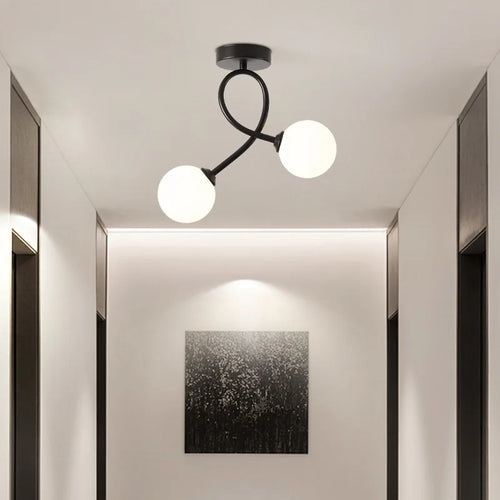 plafonnier moderne minimaliste en verre éclairage intérieur - vue 5 sur 8