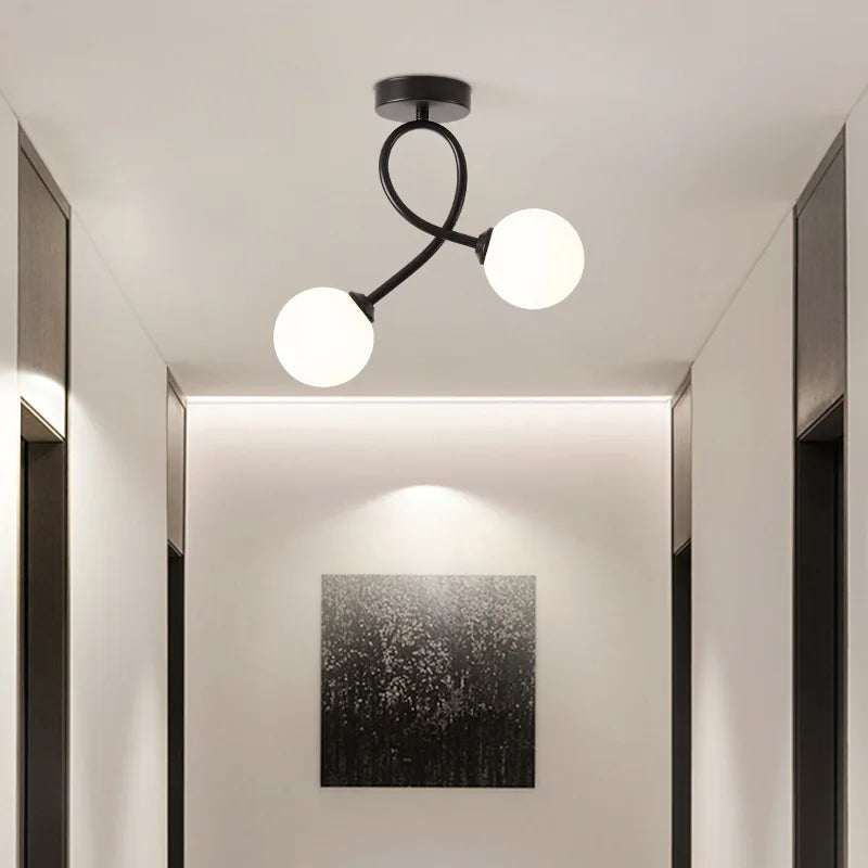 plafonnier moderne minimaliste en verre éclairage intérieur - vue 4 sur 8
