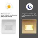 =(K)= 4Pcs Led Stair Light  PIR Sensor Wall Light 110V 220V Recessed Footlight Corridor Step Lamp Motion Wall Home Lighting