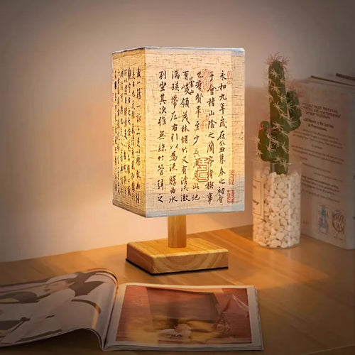 lampe de bureau à led style chinois avec prise usb et intensité variable - vue 3 sur 9