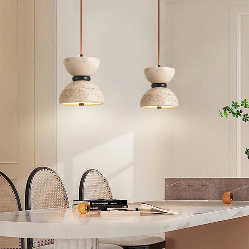 lustre design en pierre naturelle pour décoration intérieure - vue 2 sur 7