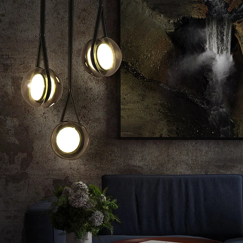 lustre créatif yoyo en verre pour décoration moderne intérieure - vue 3 sur 9