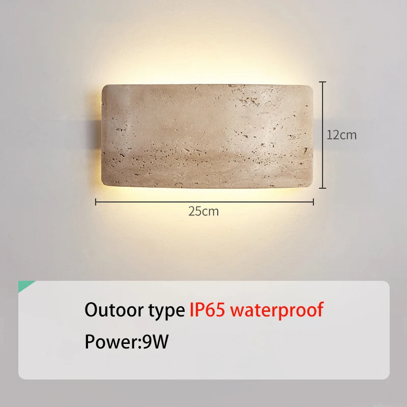 applique murale led wabi-sabi étanche pour jardin extérieur