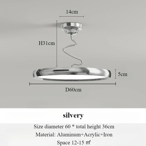 lustre moderne simple style nordique en aluminium avec lumières LED - vue 13 sur 18