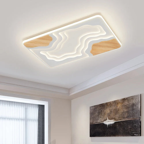 lustre nordique led ultra-mince au grain moderne atmosphérique - vue 2 sur 12